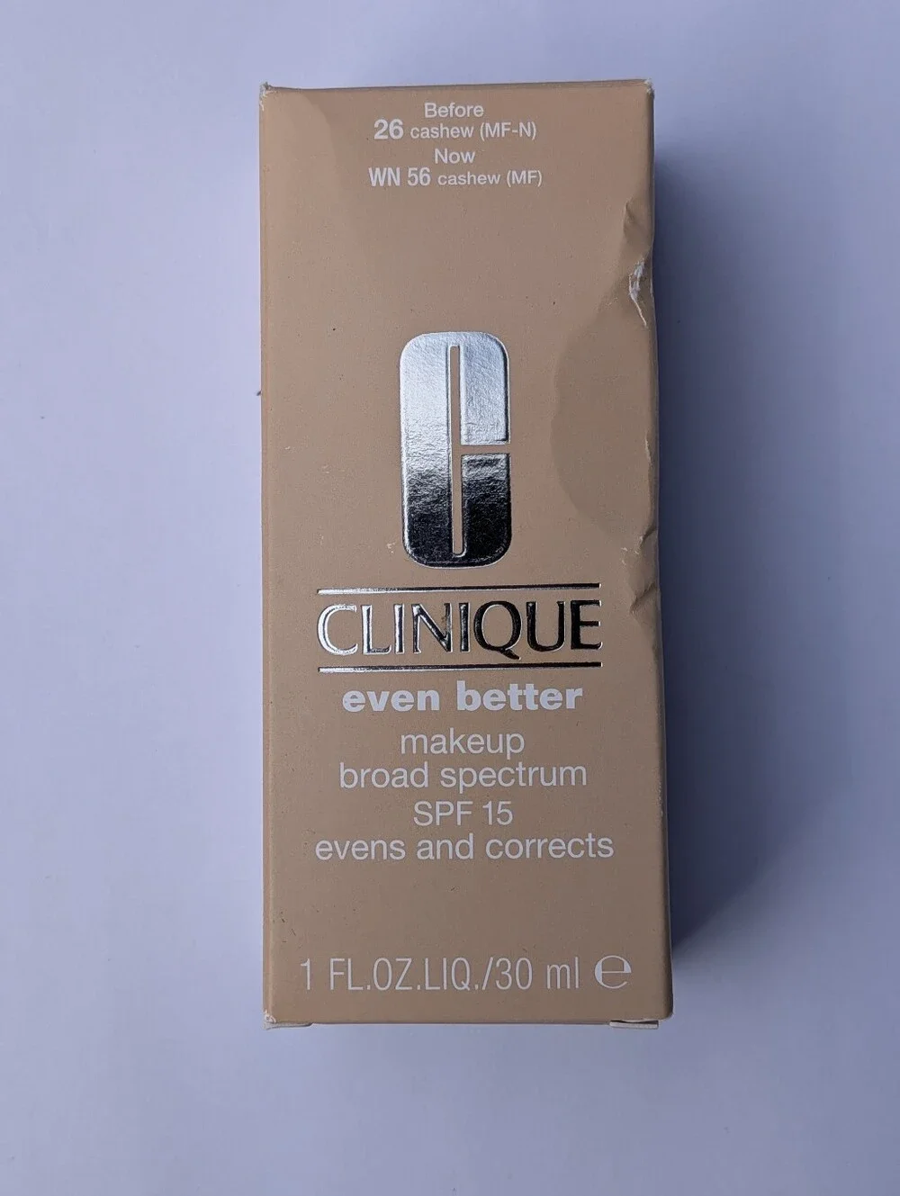 Clinique Even Better Makeup Broad Spectrum SPF 15  CASHEW 26 1oz Foundation